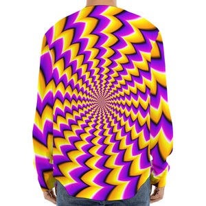 Yellow Dizzy Moving Optical Illusion Long Sleeve Baseball Jersey