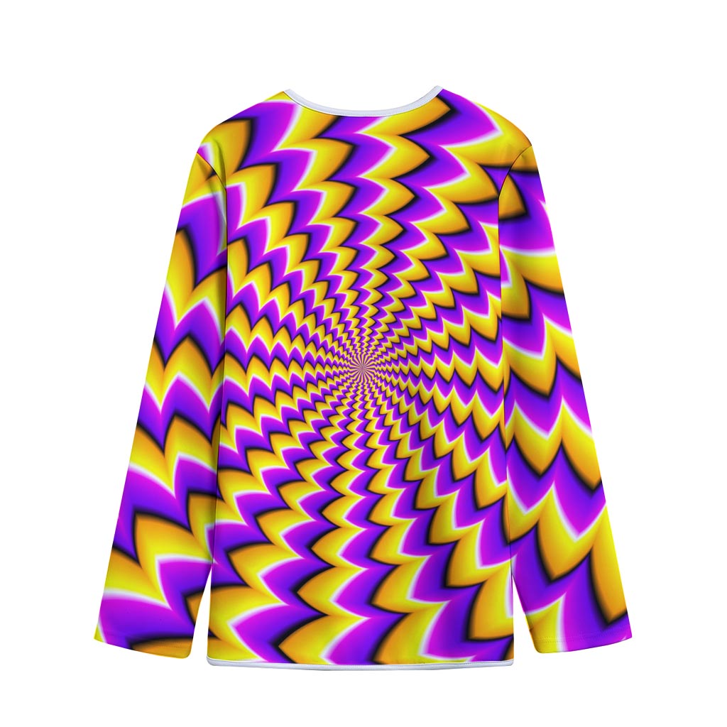 Yellow Dizzy Moving Optical Illusion Long Sleeve Short Coat