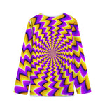 Yellow Dizzy Moving Optical Illusion Long Sleeve Short Coat