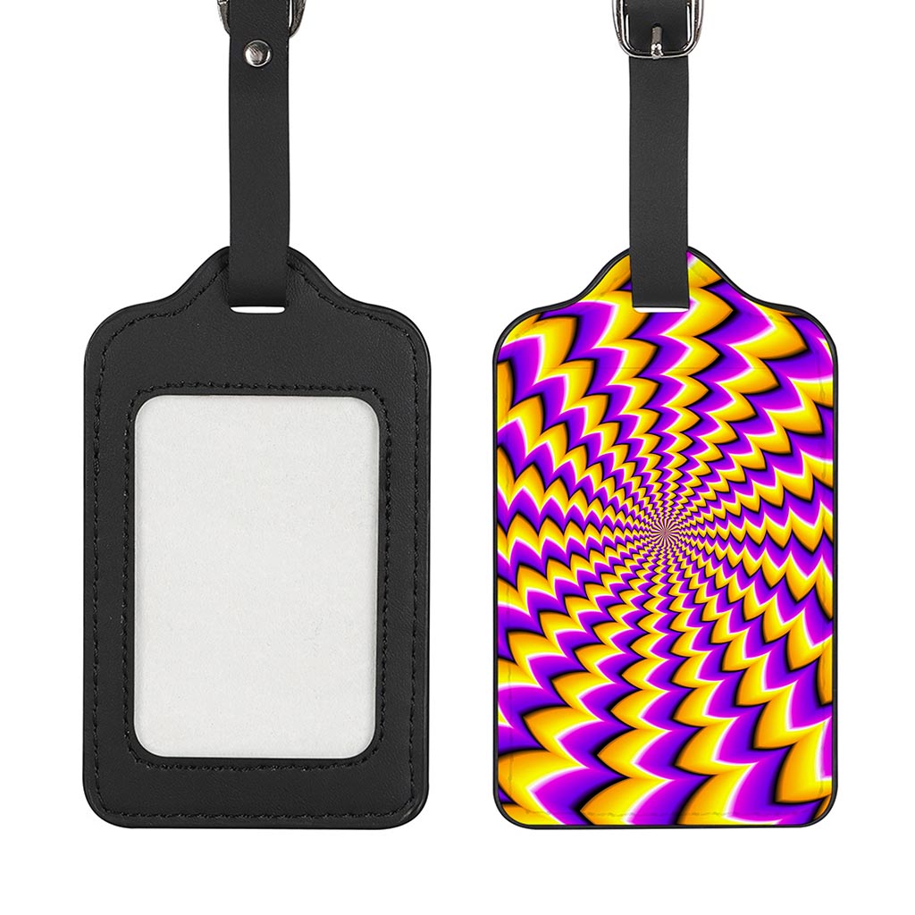Yellow Dizzy Moving Optical Illusion Luggage Tag