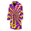 Yellow Dizzy Moving Optical Illusion Men's Bathrobe