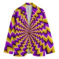 Yellow Dizzy Moving Optical Illusion Men's Blazer