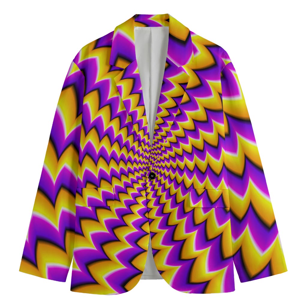 Yellow Dizzy Moving Optical Illusion Men's Blazer