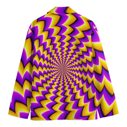Yellow Dizzy Moving Optical Illusion Men's Blazer