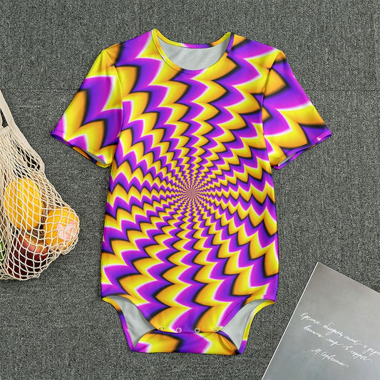 Yellow Dizzy Moving Optical Illusion Men's Bodysuit
