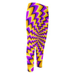 Yellow Dizzy Moving Optical Illusion Men's Compression Pants