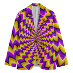 Yellow Dizzy Moving Optical Illusion Men's Cotton Blazer