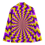 Yellow Dizzy Moving Optical Illusion Men's Cotton Blazer