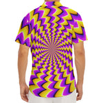 Yellow Dizzy Moving Optical Illusion Men's Deep V-Neck Shirt