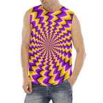 Yellow Dizzy Moving Optical Illusion Men's Fitness Tank Top