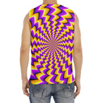 Yellow Dizzy Moving Optical Illusion Men's Fitness Tank Top