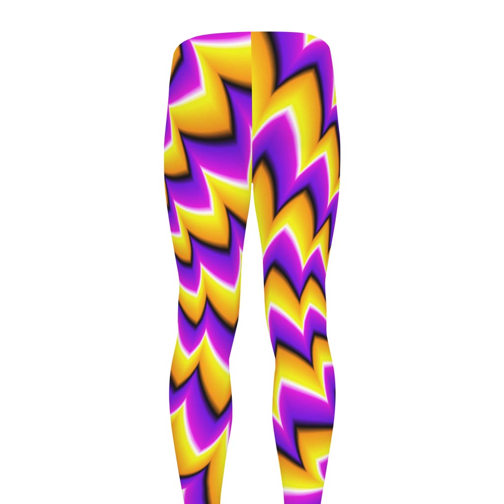 Yellow Dizzy Moving Optical Illusion Men's leggings