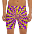 Yellow Dizzy Moving Optical Illusion Men's Long Boxer Briefs