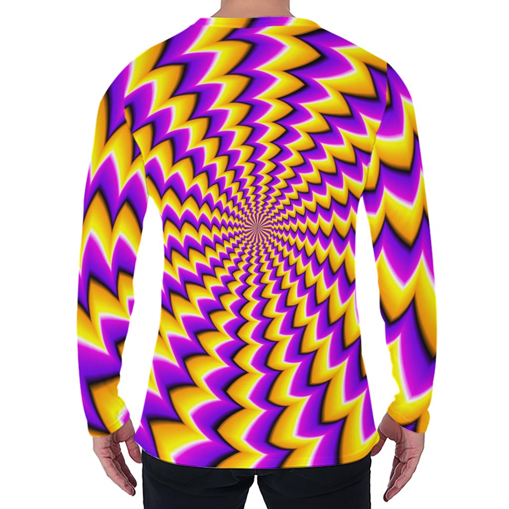 Yellow Dizzy Moving Optical Illusion Men's Long Sleeve T-Shirt