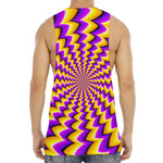 Yellow Dizzy Moving Optical Illusion Men's Muscle Tank Top