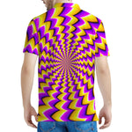 Yellow Dizzy Moving Optical Illusion Men's Polo Shirt