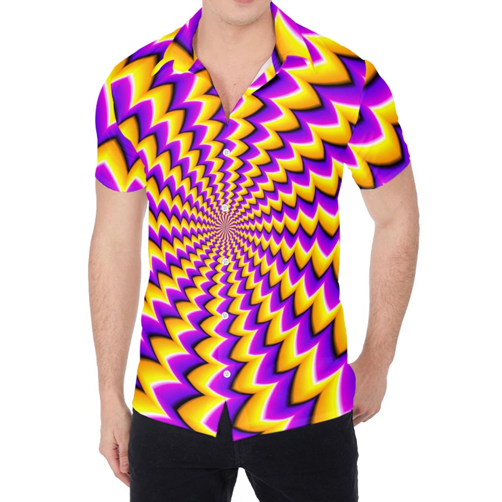 Yellow Dizzy Moving Optical Illusion Men's Shirt