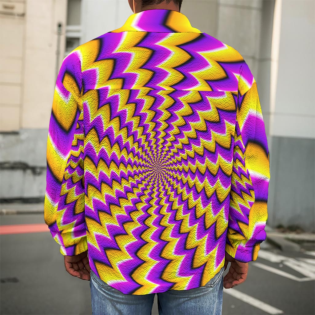 Yellow Dizzy Moving Optical Illusion Men's Shirt Jacket