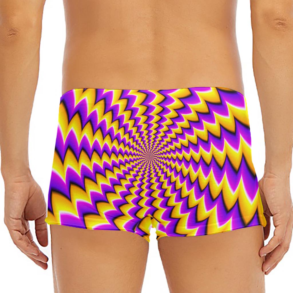 Yellow Dizzy Moving Optical Illusion Men's Short Boxer Briefs