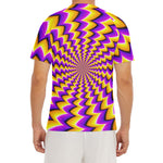 Yellow Dizzy Moving Optical Illusion Men's Short Sleeve Rash Guard