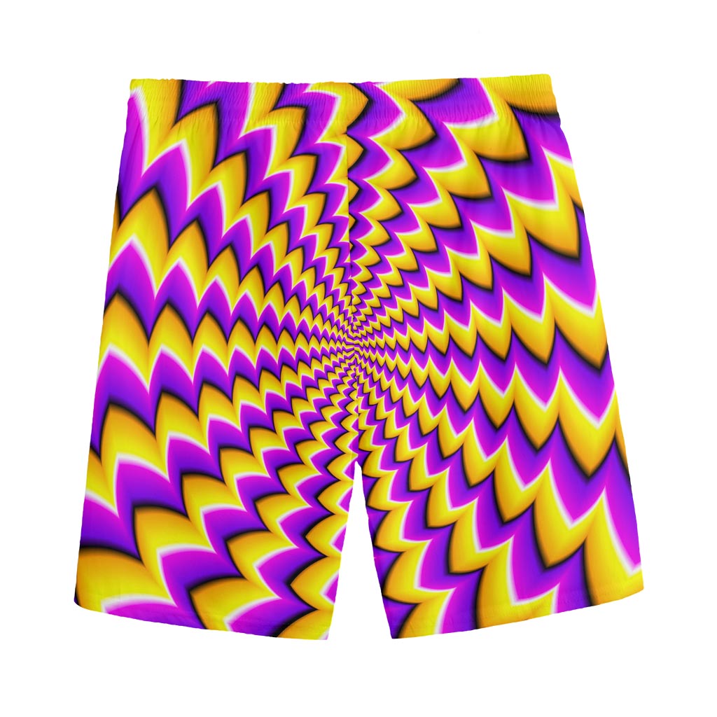 Yellow Dizzy Moving Optical Illusion Men's Sports Shorts