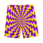 Yellow Dizzy Moving Optical Illusion Men's Sports Shorts