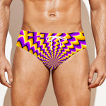 Yellow Dizzy Moving Optical Illusion Men's Swim Briefs