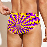 Yellow Dizzy Moving Optical Illusion Men's Swim Briefs
