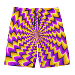 Yellow Dizzy Moving Optical Illusion Men's Swim Trunks