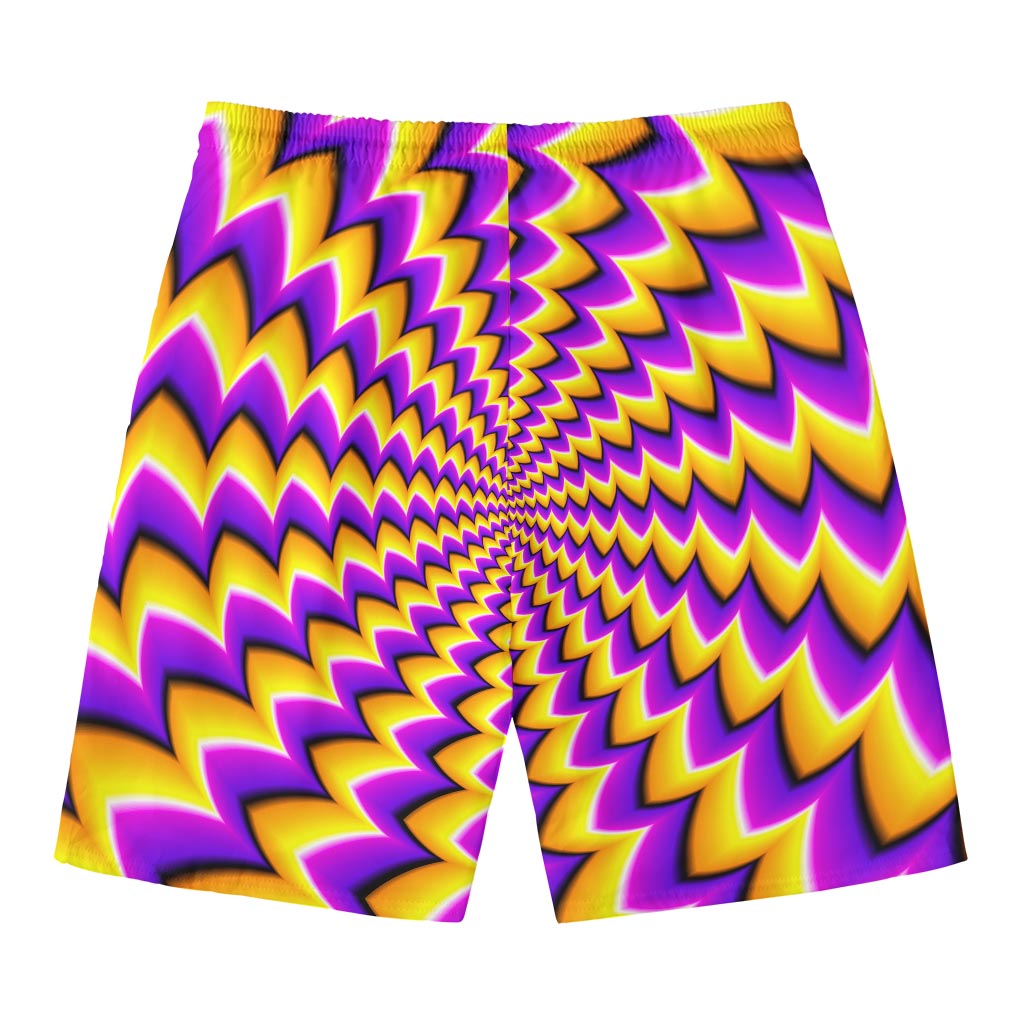 Yellow Dizzy Moving Optical Illusion Men's Swim Trunks