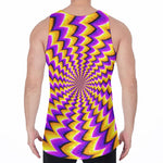 Yellow Dizzy Moving Optical Illusion Men's Velvet Tank Top