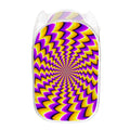 Yellow Dizzy Moving Optical Illusion Mesh Laundry Hamper