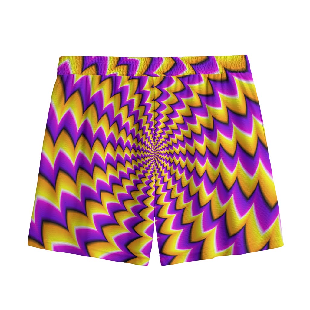Yellow Dizzy Moving Optical Illusion Mesh Shorts