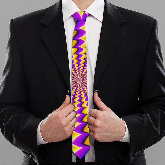 Yellow Dizzy Moving Optical Illusion Necktie
