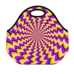 Yellow Dizzy Moving Optical Illusion Neoprene Lunch Bag