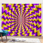 Yellow Dizzy Moving Optical Illusion Pencil Pleat Curtains