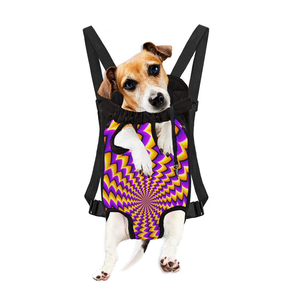 Yellow Dizzy Moving Optical Illusion Pet Carrier Backpack