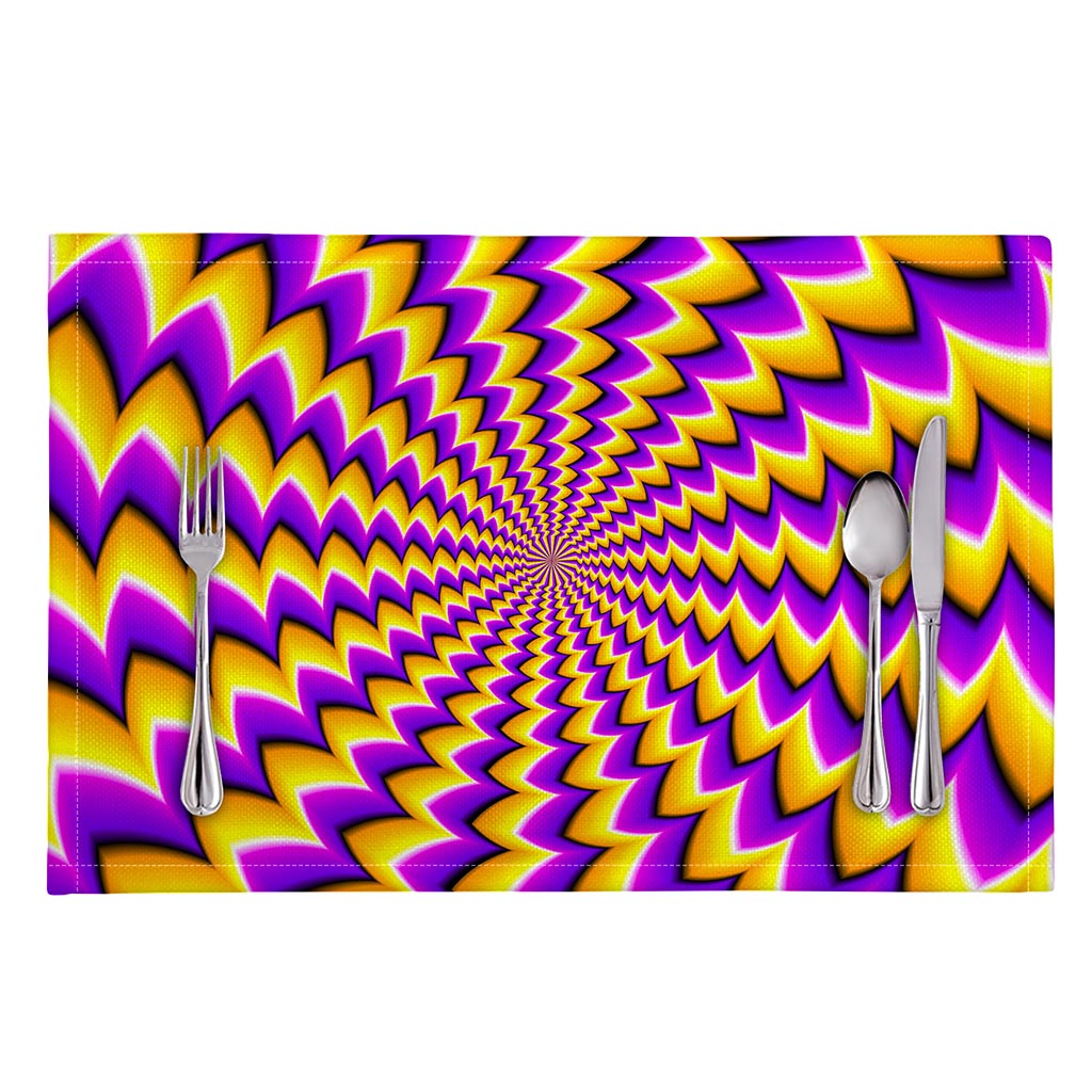 Yellow Dizzy Moving Optical Illusion Placemat