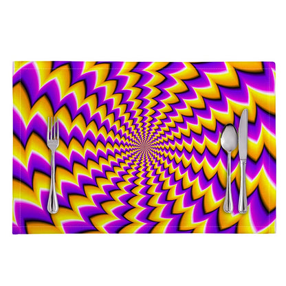 Yellow Dizzy Moving Optical Illusion Placemat