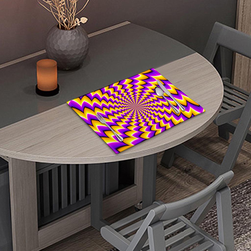 Yellow Dizzy Moving Optical Illusion Placemat