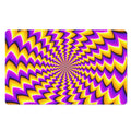 Yellow Dizzy Moving Optical Illusion Polyester Doormat