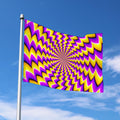 Yellow Dizzy Moving Optical Illusion Polyester Flag