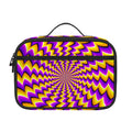 Yellow Dizzy Moving Optical Illusion Portable Lunch Bag