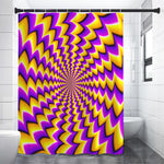 Yellow Dizzy Moving Optical Illusion Premium Shower Curtain