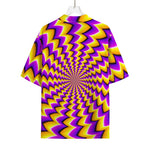 Yellow Dizzy Moving Optical Illusion Rayon Hawaiian Shirt