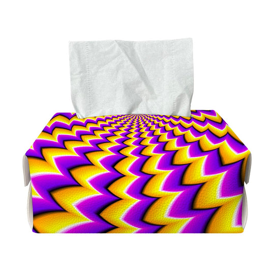 Yellow Dizzy Moving Optical Illusion Rectangle Tissue Box Cover
