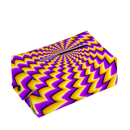 Yellow Dizzy Moving Optical Illusion Rectangle Tissue Box Cover