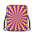 Yellow Dizzy Moving Optical Illusion Rectangular Crossbody Bag