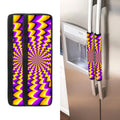 Yellow Dizzy Moving Optical Illusion Refrigerator Handle Covers