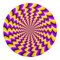 Yellow Dizzy Moving Optical Illusion Round Blanket
